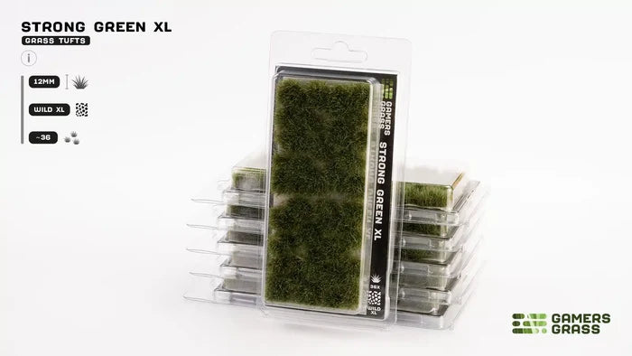 Gamers Grass | Grass Tuft XL (12mm) | Strong Green
