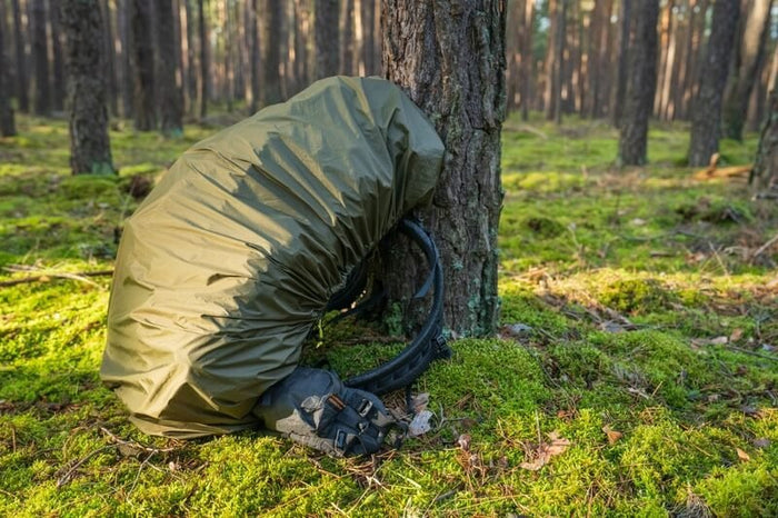 Outdoorline Gear Sling / Pack Cover / Hammock Chair – used as a pack cover on the ground