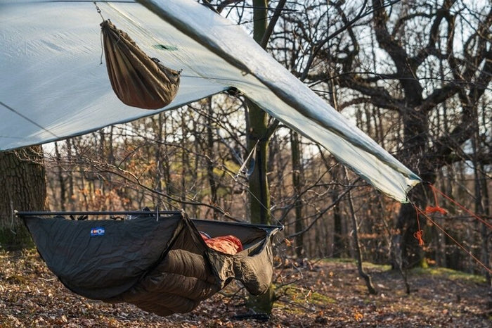 Outdoorline Gear Sling / Pack Cover / Hammock Chair – hammock and tarp camp at dusk