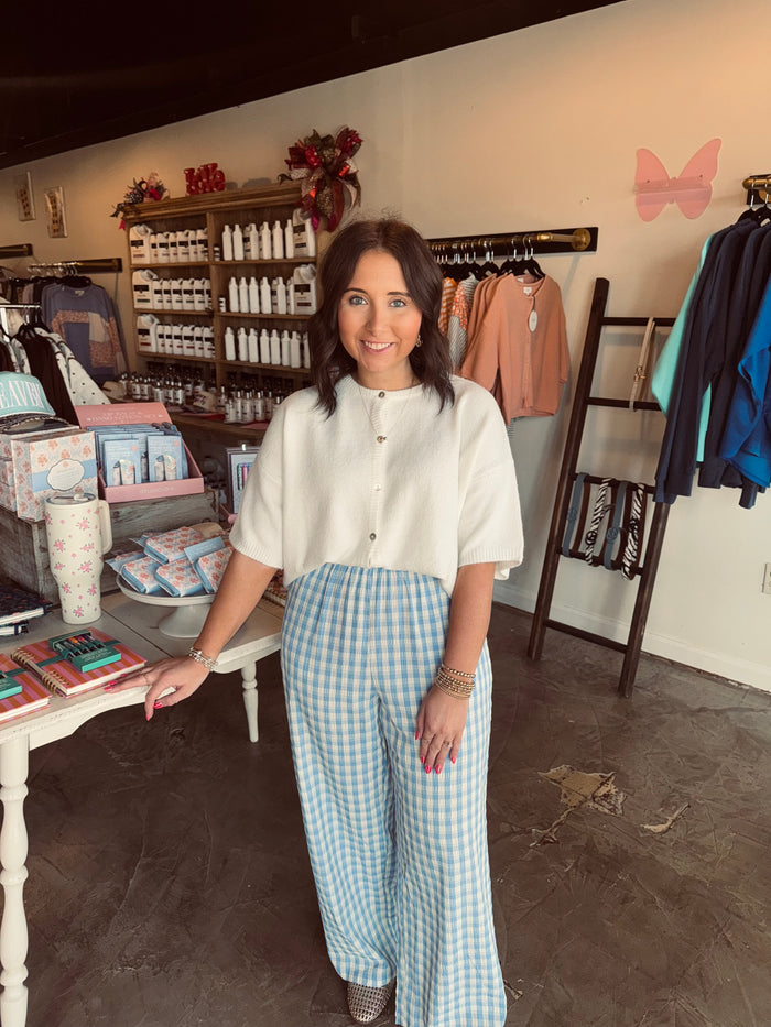 Gingham Blue Pant