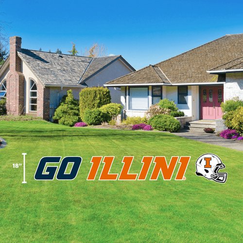 GO ILLINOIS FOOTBALL LAWN DISPLAY