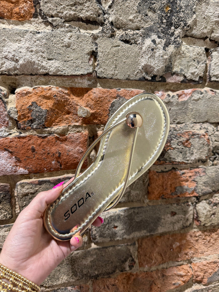 Gold Ball Flip Flop