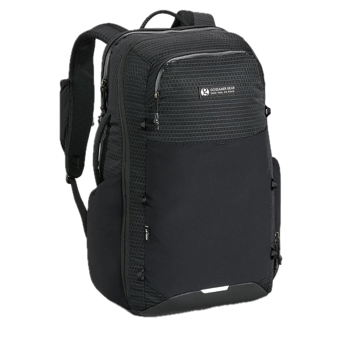 Gossamer Gear Aero Jet V2 in black, front-on studio view with logo