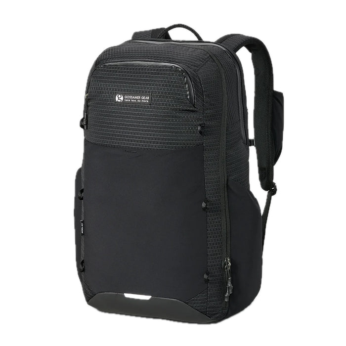 Gossamer Gear Aero Jet V2 travel backpack in black, angled front studio view