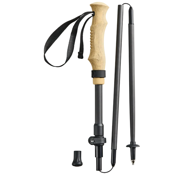 Gossamer Gear FT3 folding trekking pole with folded sections and tip accessories