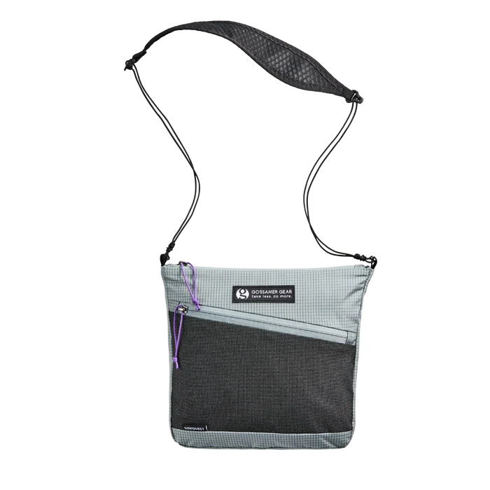 Gossamer Gear Sidequest in grey – hanging by the shoulder strap