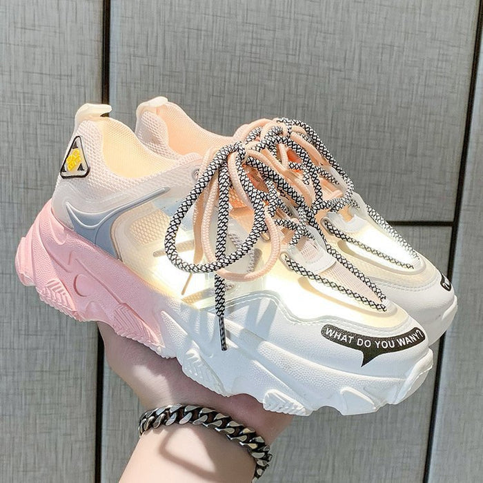 Gradient Rainbow Platform Daddy Shoes Women - Livefree