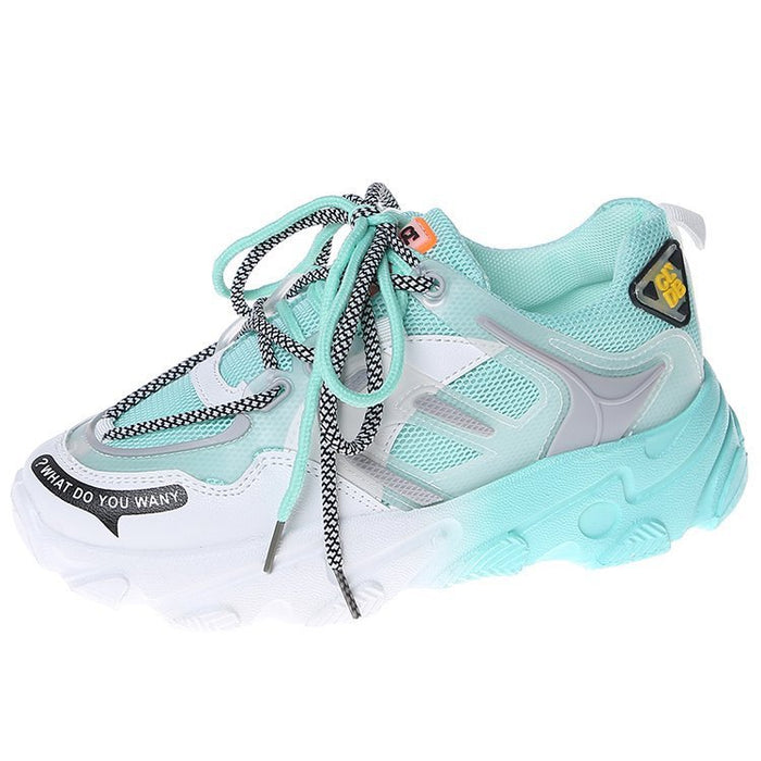 Gradient Rainbow Platform Daddy Shoes Women - Livefree
