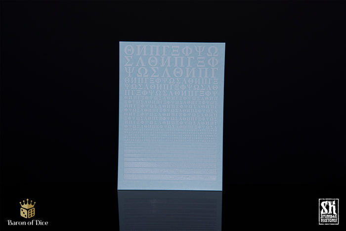 Greek Symbols A | Waterslide Decals | Baron of Dice x Scumb4g Kustoms