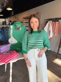 Green Draped Slouchy Sweater