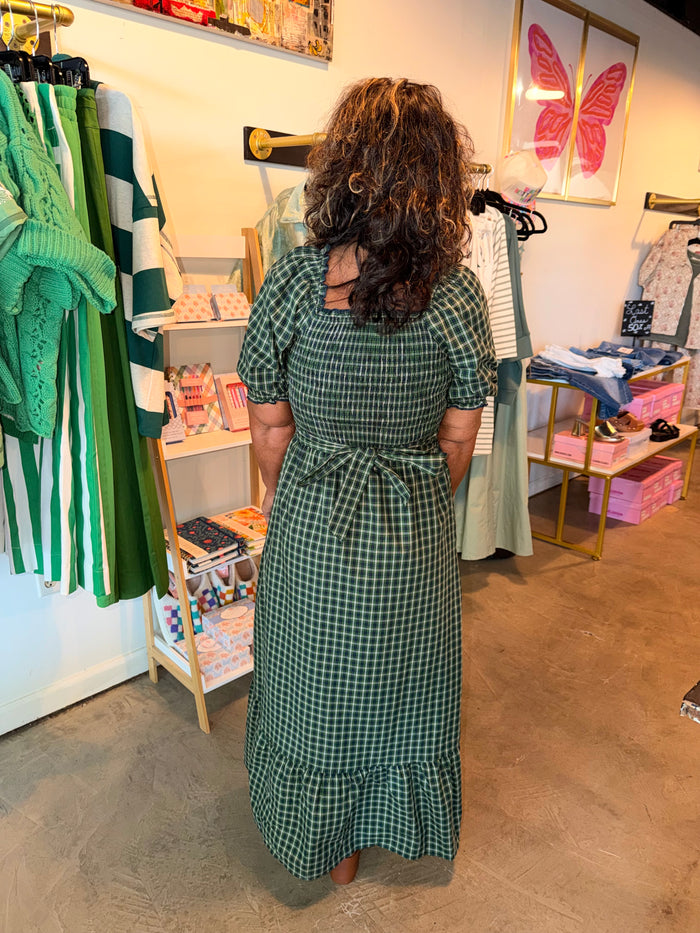 Greens Mixed Plaid Maxi