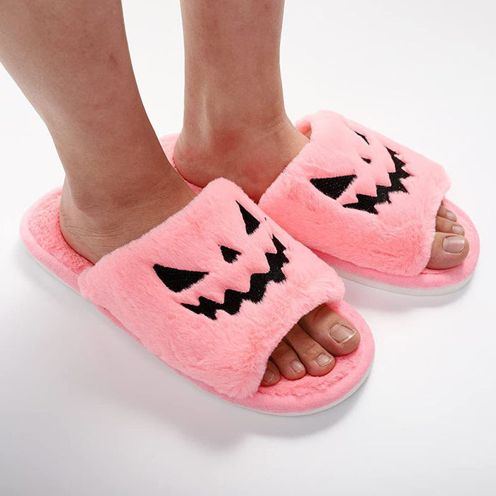 Halloween Shoes Winter Cute Warm Home Slippers Women - Livefree
