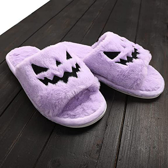 Halloween Shoes Winter Cute Warm Home Slippers Women - Livefree