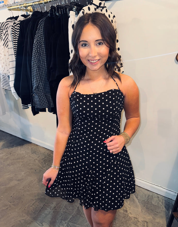 Halter Polka Dot Mini Dress