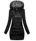 Heart Print Long Clothes Women Hoodie Sweatshirt Pullover Tops - Livefree