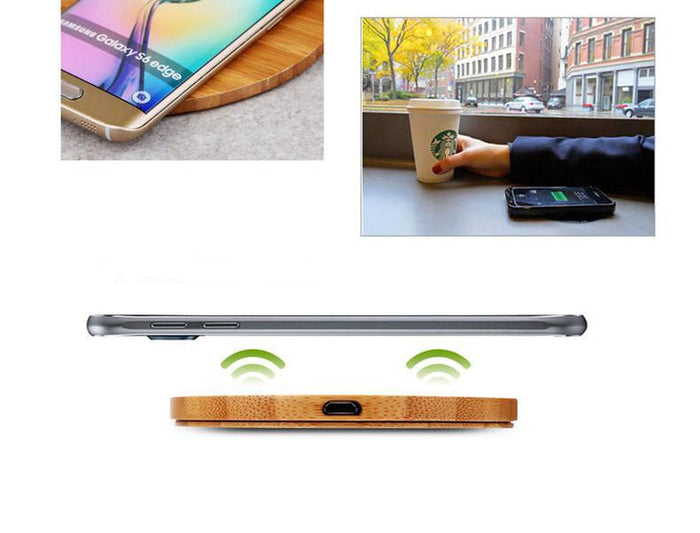 Heart Shape Wood Bamboo Qi Wireless Charger Desktop Charging Pad For iPhone - Livefree