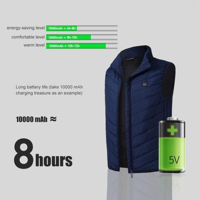Heated Vest Smart Electric Heating Jacket Men Women Waistcoat Winter