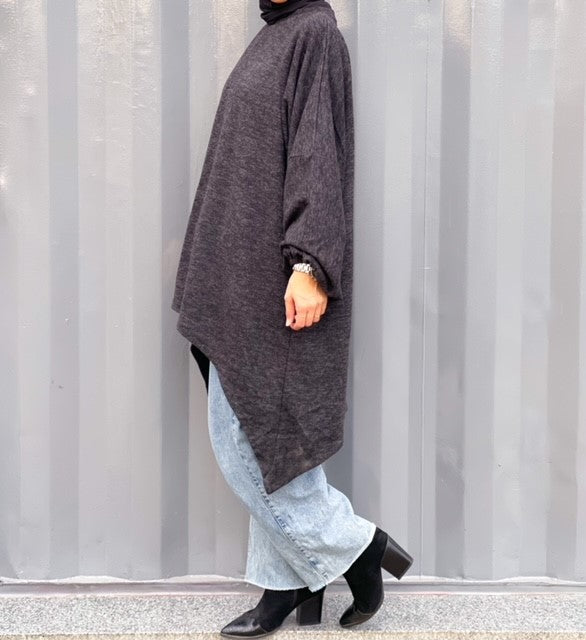 High low wool pullover. - Livefree