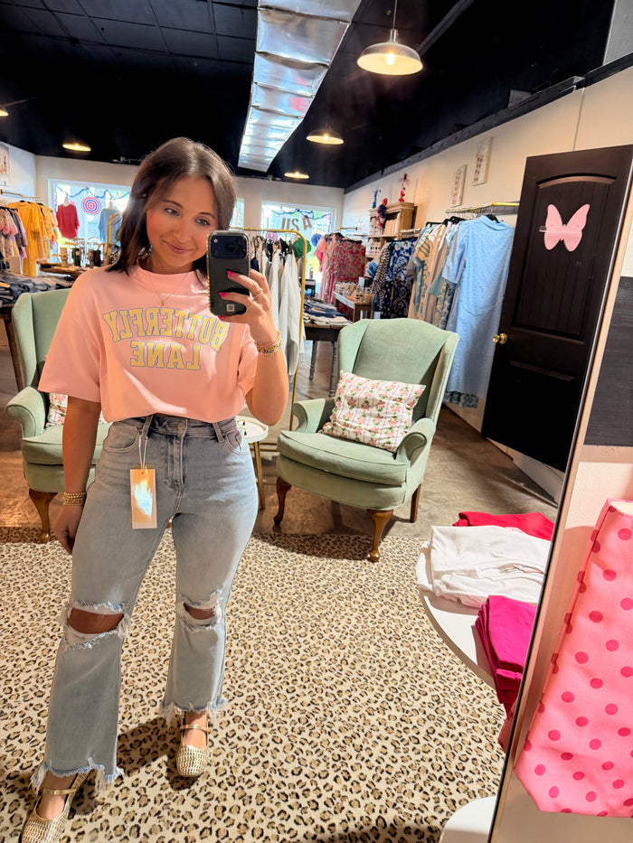 High Rise Distressed Light Wash Jean