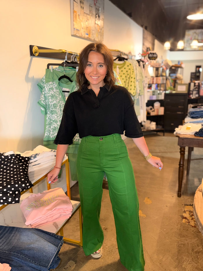 High Rise Yoke Stretch Pant