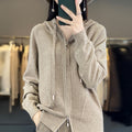 Hoodie Knitted Zipper Thickening Coat - Livefree