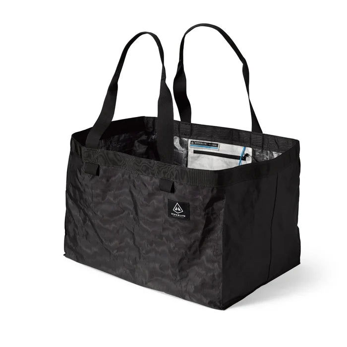 Hyperlite Mountain Gear G.O.A.T. Tote 70L in black – angled studio view