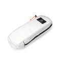 Hyperlite Mountain Gear Prism Crampon Bag closed in white – angled studio view