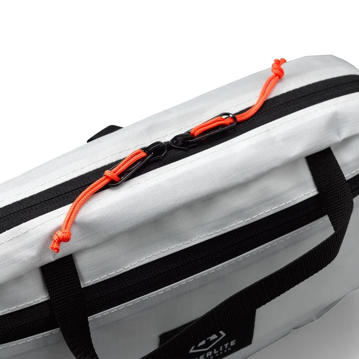 Hyperlite Mountain Gear Prism Ice Screw Case – top handle and zipper pull detail
