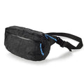 Hyperlite Mountain Gear Versa hip pack in black, back view with webbing strap