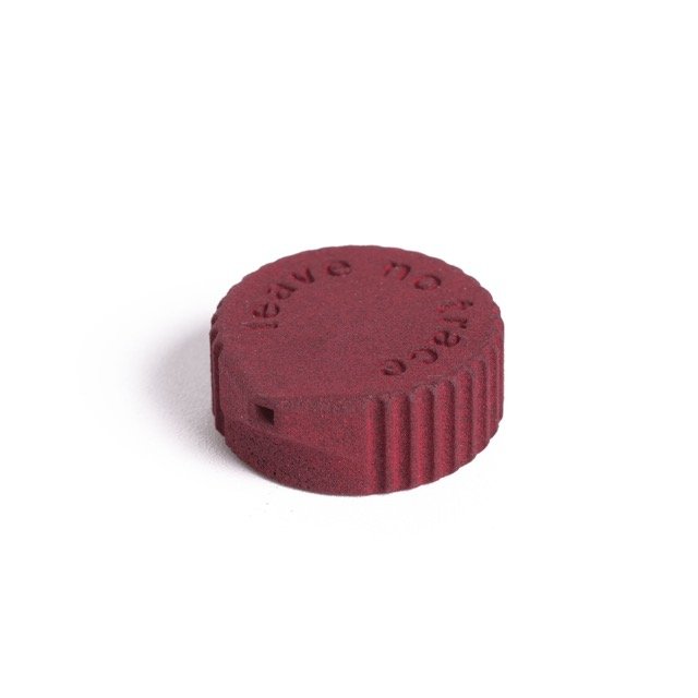Igneous Bottle Cap Bidet – maroon cap, top studio view