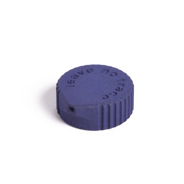 Igneous Bottle Cap Bidet – blue cap, angled studio view