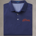 Illinois B. Draddy Captain Cool Men's Polo- Navy Dot Pattern Script