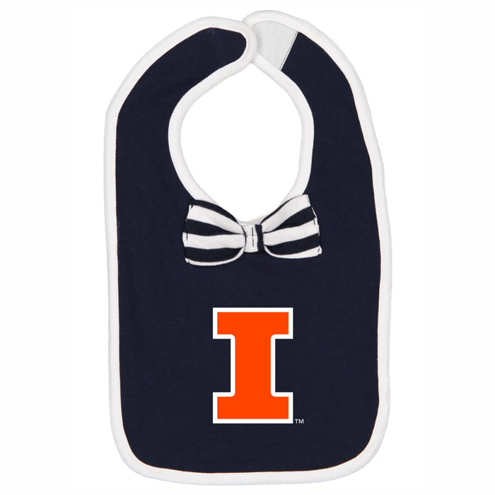 Illinois Baby Bib Navy Block I