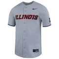Illinois Baseball Jersey Men's Nike Grey Athletic Slant