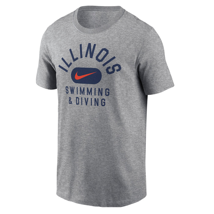 Illinois Nike Basic Grey Swimming & Diving T-Shirt