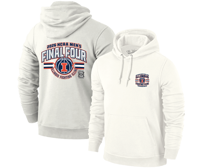 Illinois Basketball 2026 Final Four Off-White Front/Back Hoodie