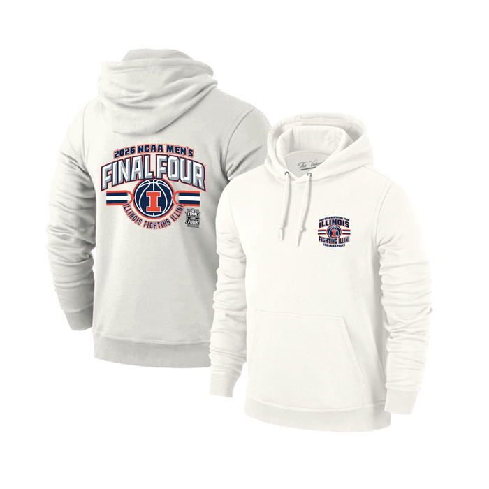 Illinois Basketball 2026 Final Four Off-White Front/Back Hoodie