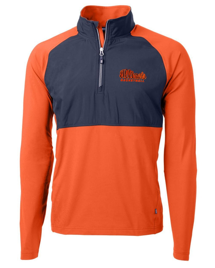 Illinois Basketball Cutter & Buck Adapt Eco Knit Hybrid Recycled Men's Quarter Zip
