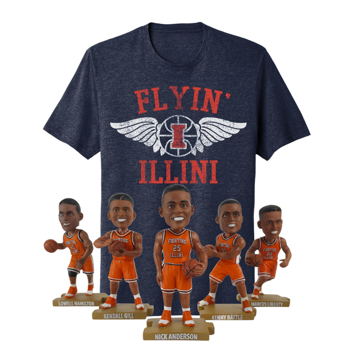 Illinois Basketball Flyin' Illini Shirt/Bobblehead Bundle