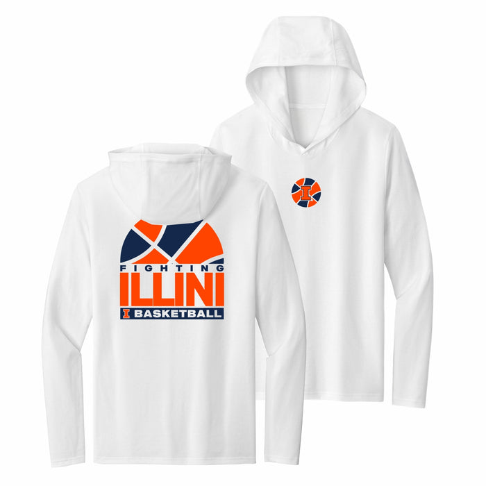 Illinois Basketball Hooded T-Shirt White Logo