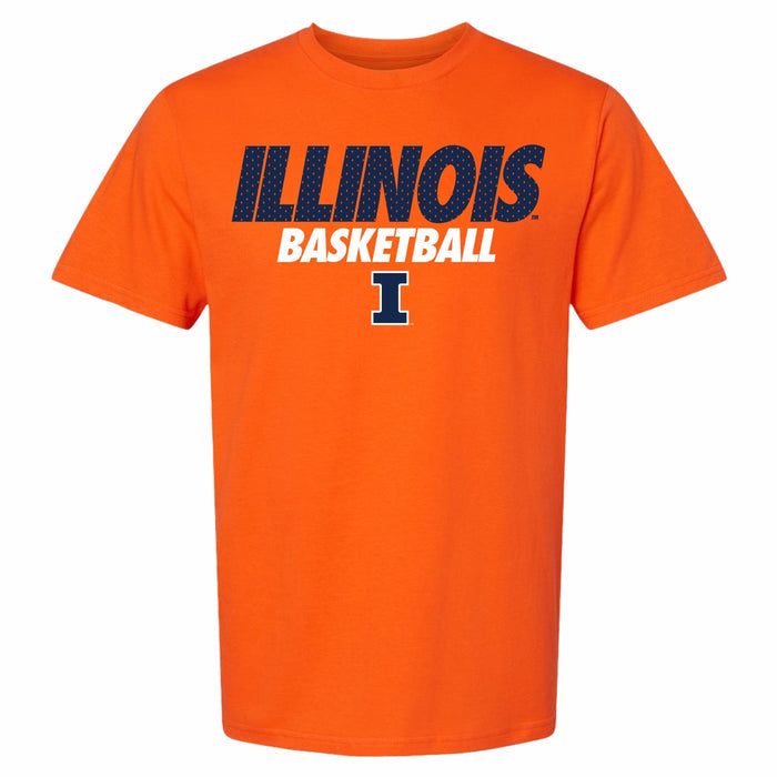 Illinois Basketball Jersey Style Orange T-Shirt