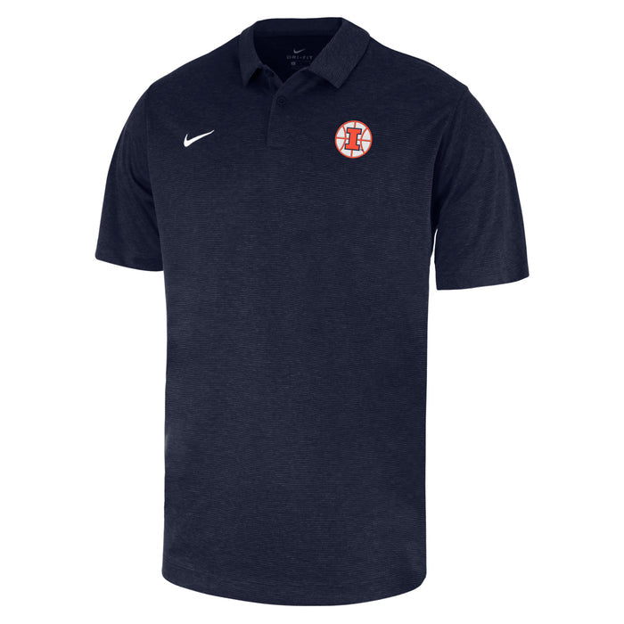 Illinois Basketball Navy Nike Polo