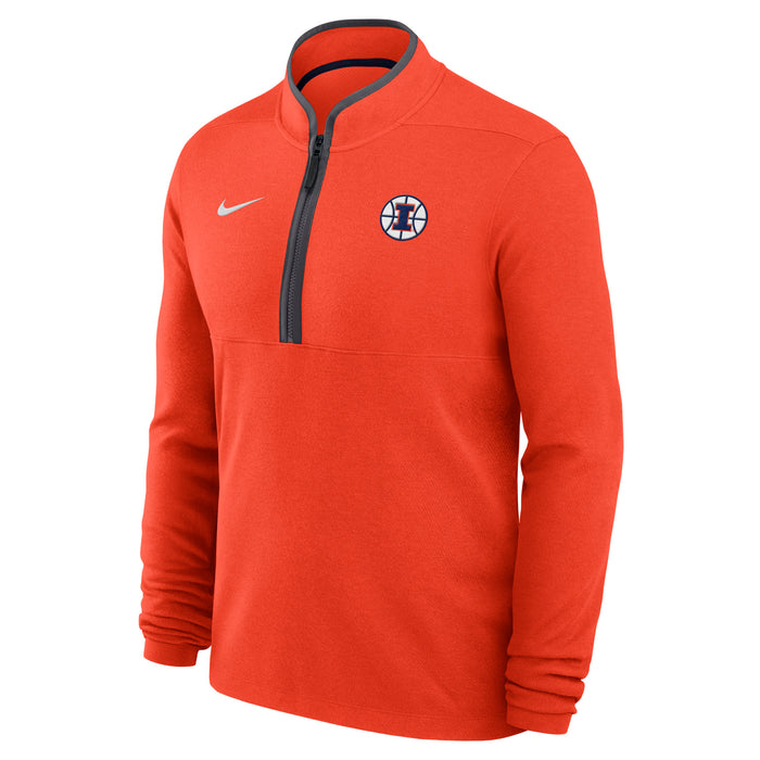 Illinois Basketball Nike Orange Half-Zip Pullover