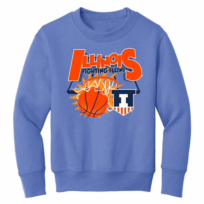 Illinois Basketball Sweatshirt Kids Light Blue