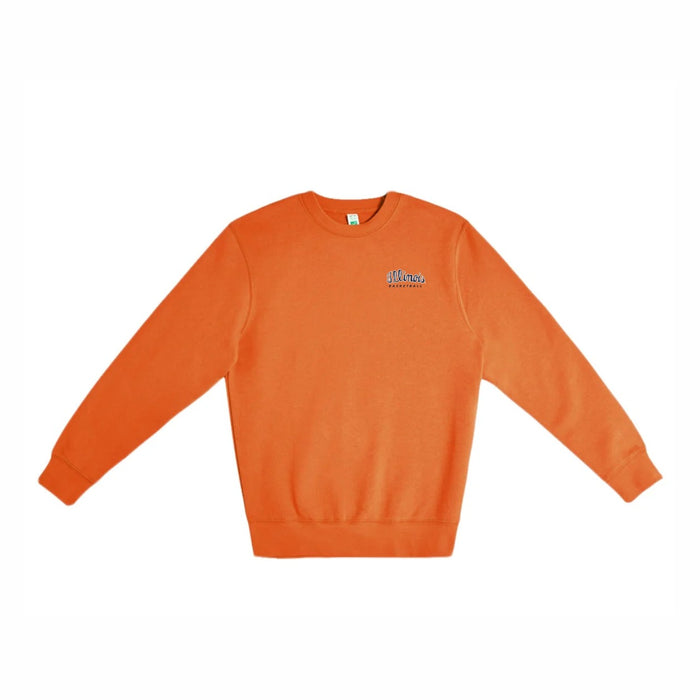 Illinois Basketball Sweatshirt Orange Script Crewneck