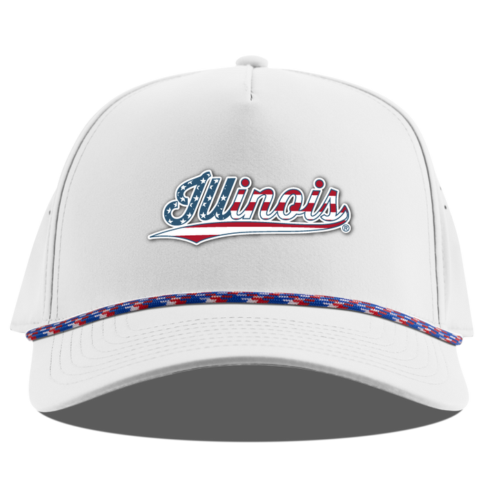 Illinois Branded Bills White Patriotic Rope Hat