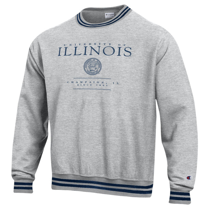 Illinois Champion Reverse Weave Ribbed Crew