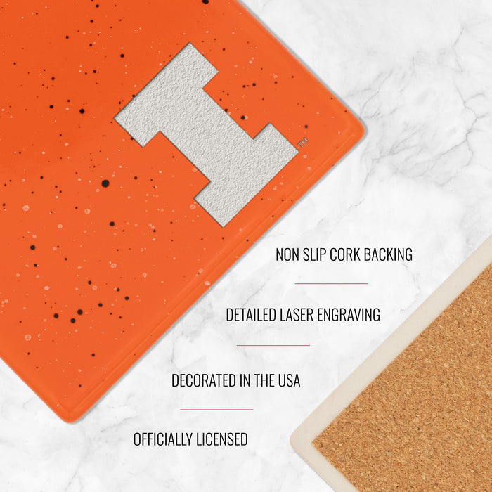 Illinois Coaster Orange Speckled Block I