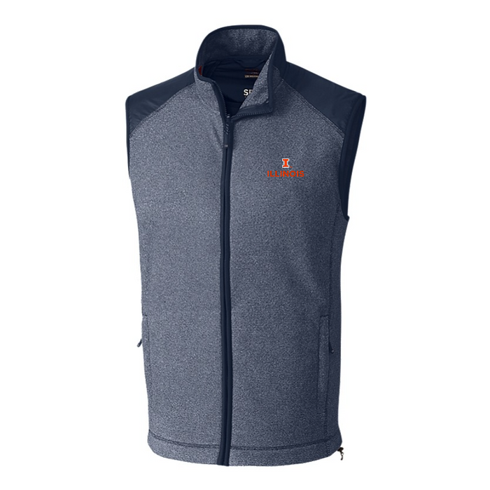 Illinois Cutter & Buck Navy Front Zip Vest Big & Tall