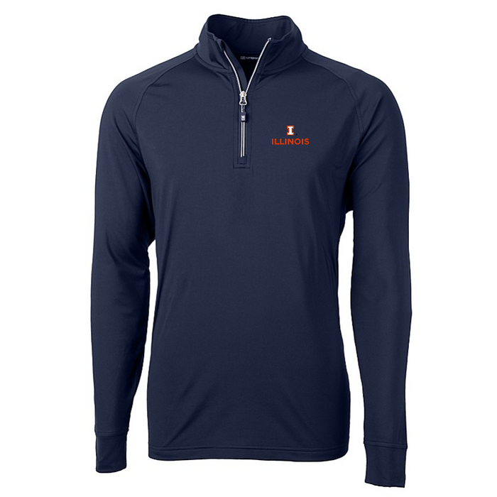 Illinois Cutter & Buck Navy Quarter Zip Big & Tall